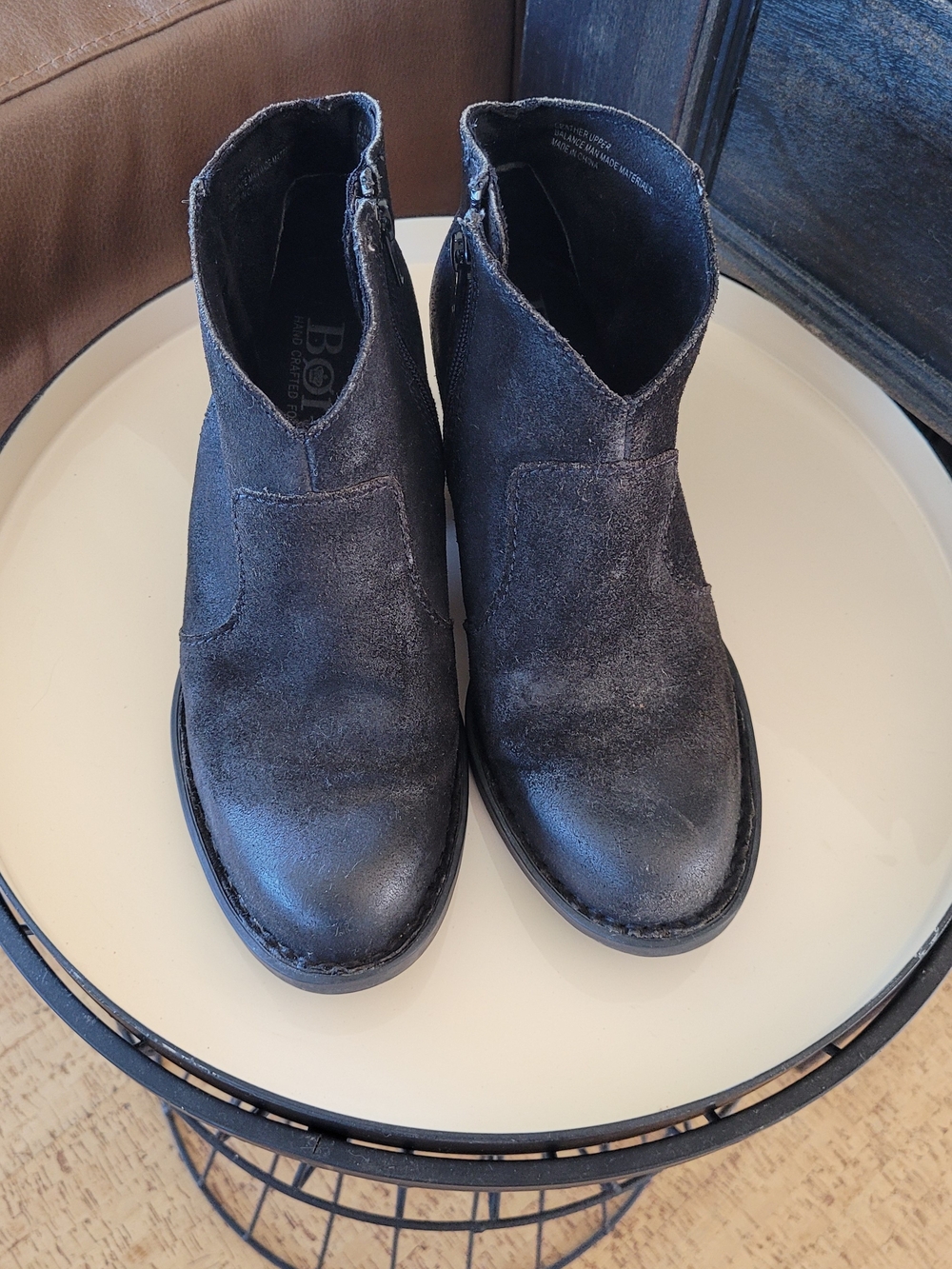 Born Michael Black Distressed Suede Booties - Picture 3 of 11